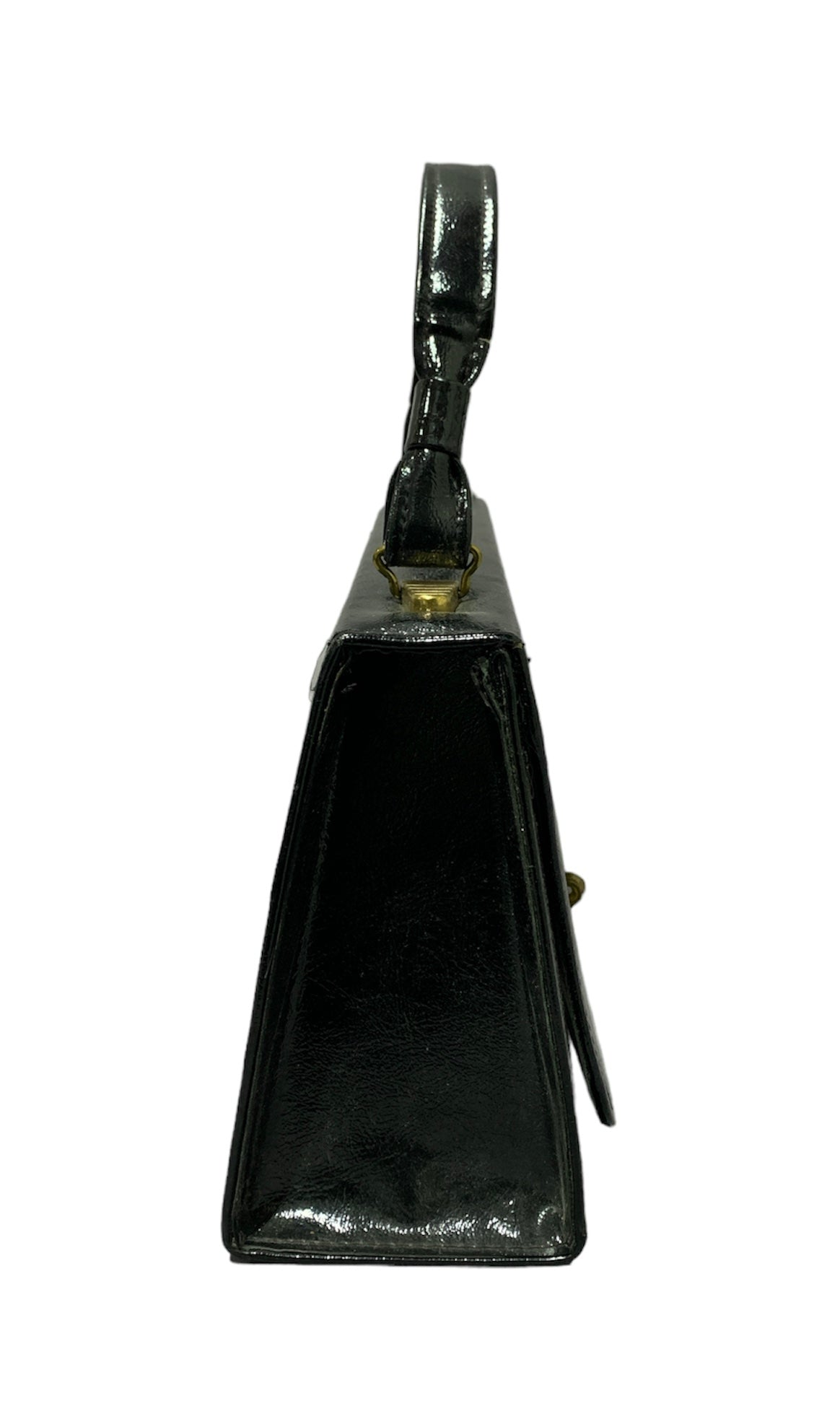 Black Pleather Flap Bag